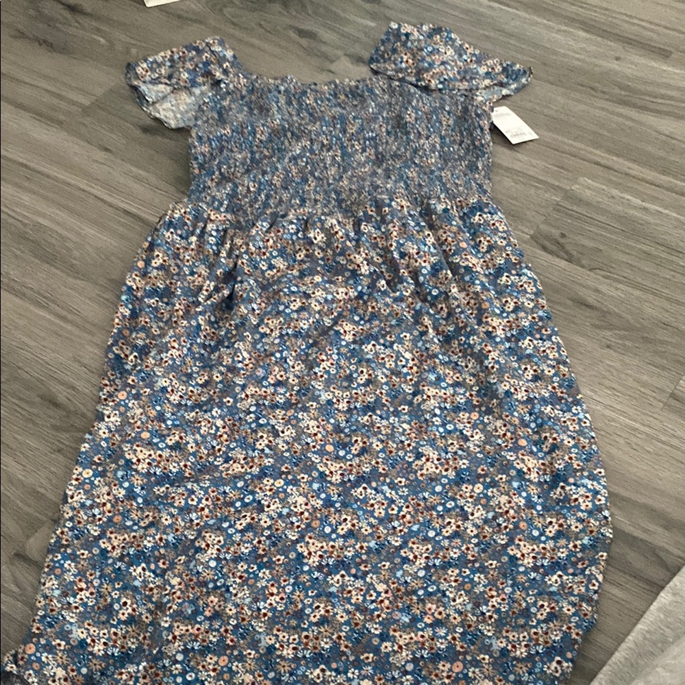 Sonoma Blue and Orange Smocked Sundress